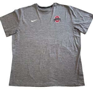 Nike Mens XXL Ohio State Buckeyes Dri Fit Shirt Gray Athletic Swoosh Football